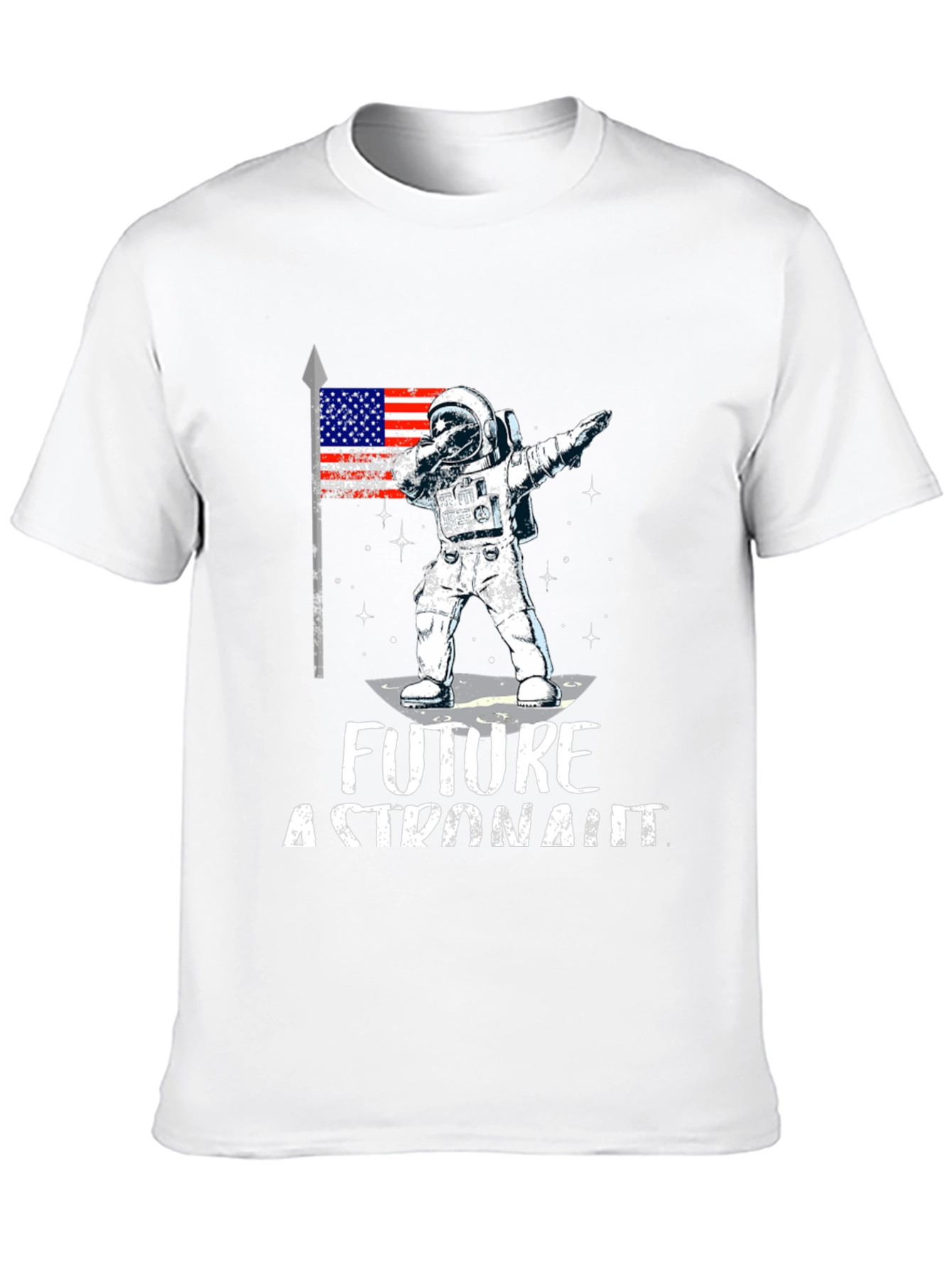 Future Astronaut Dabbing USA Flag Black T-Shirt