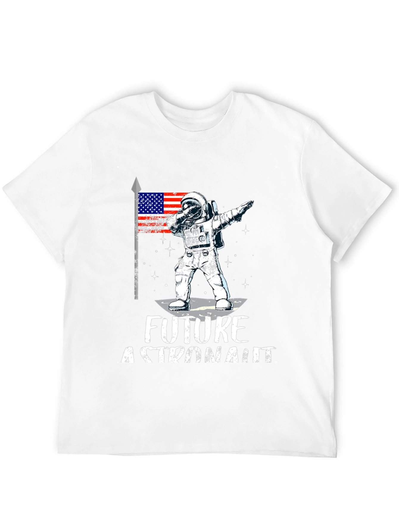 Future Astronaut Dabbing USA Flag Black T-Shirt