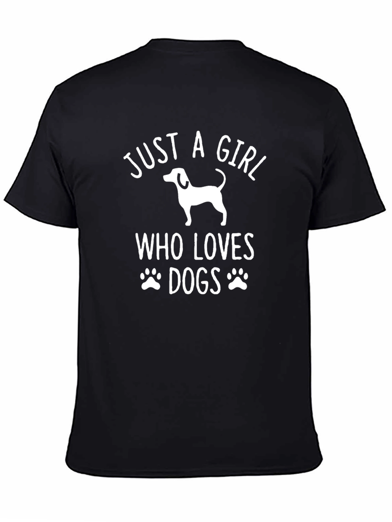 Just a Girl Who Loves Dogs Black T-Shirt