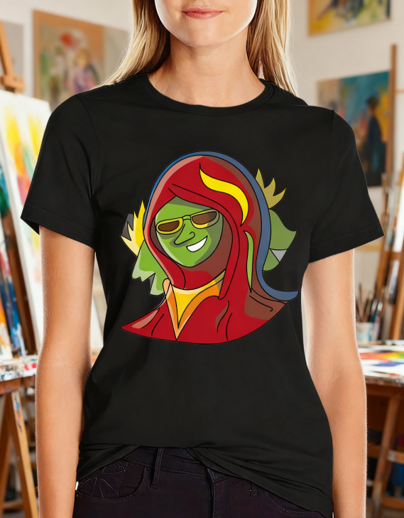 "Vibrant Hooded Icon" Graphic Tee