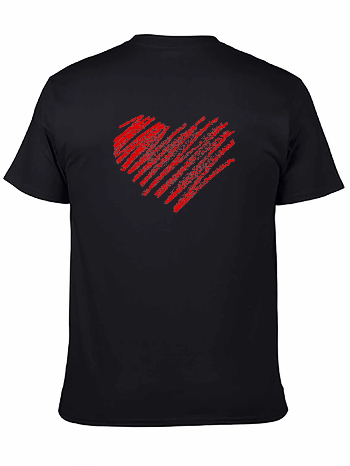 Heart Scribble Mens Black T-Shirt