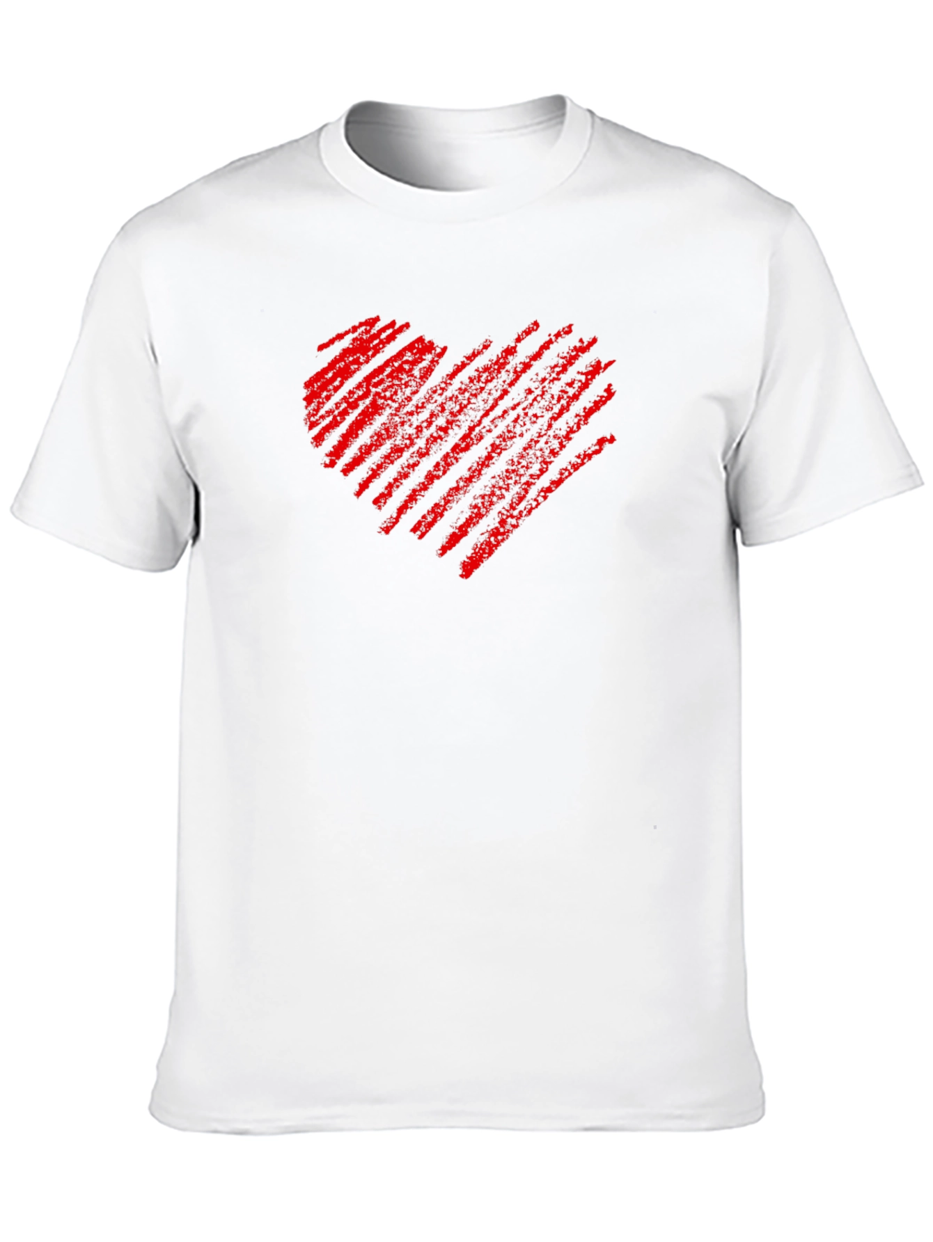 Heart Scribble Mens Black T-Shirt