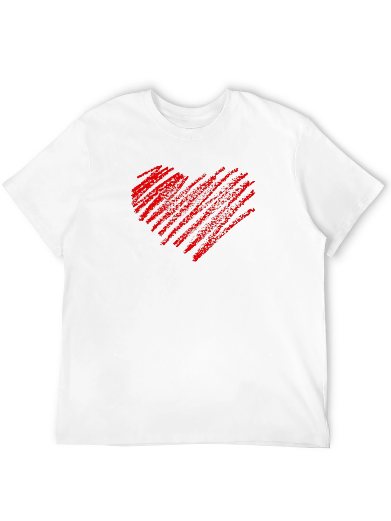 Heart Scribble Mens Black T-Shirt