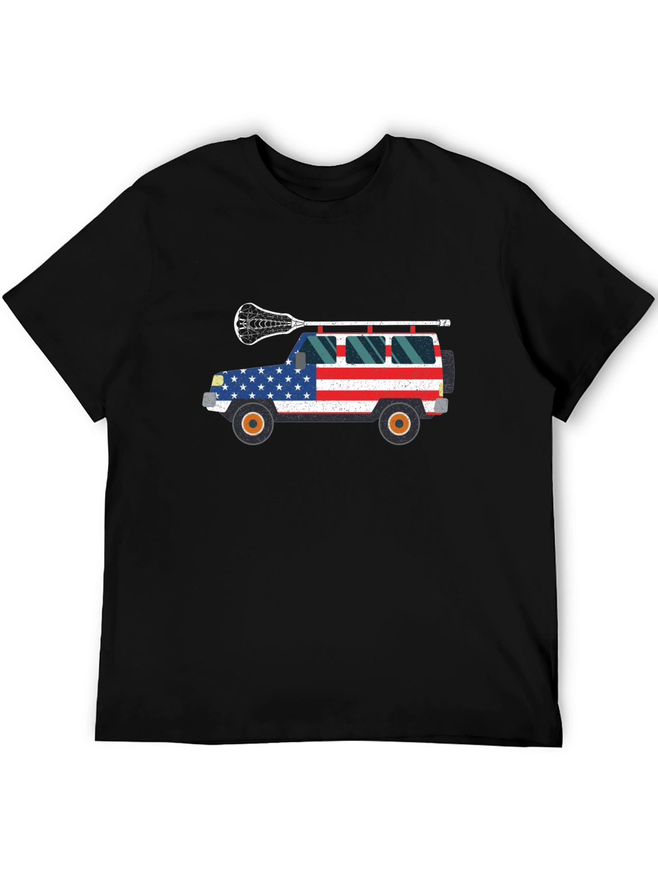 USA Flag Lacrosse Jeep T-Shirt