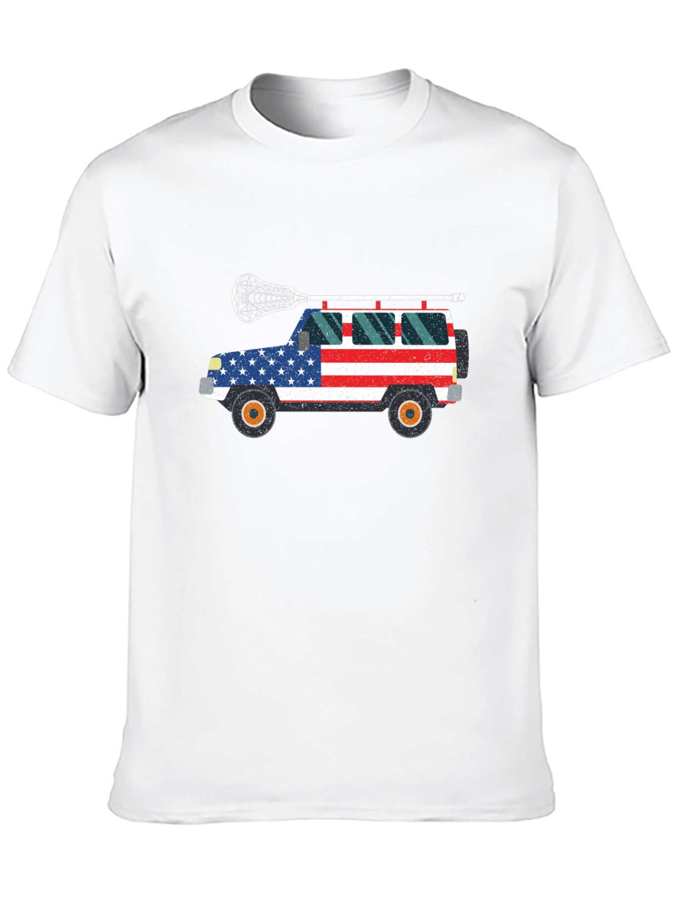USA Flag Lacrosse Jeep T-Shirt