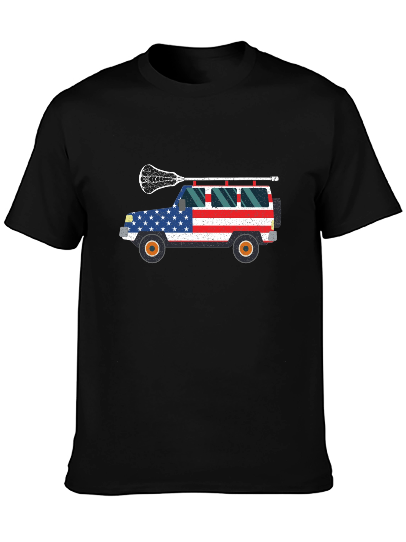 USA Flag Lacrosse Jeep T-Shirt