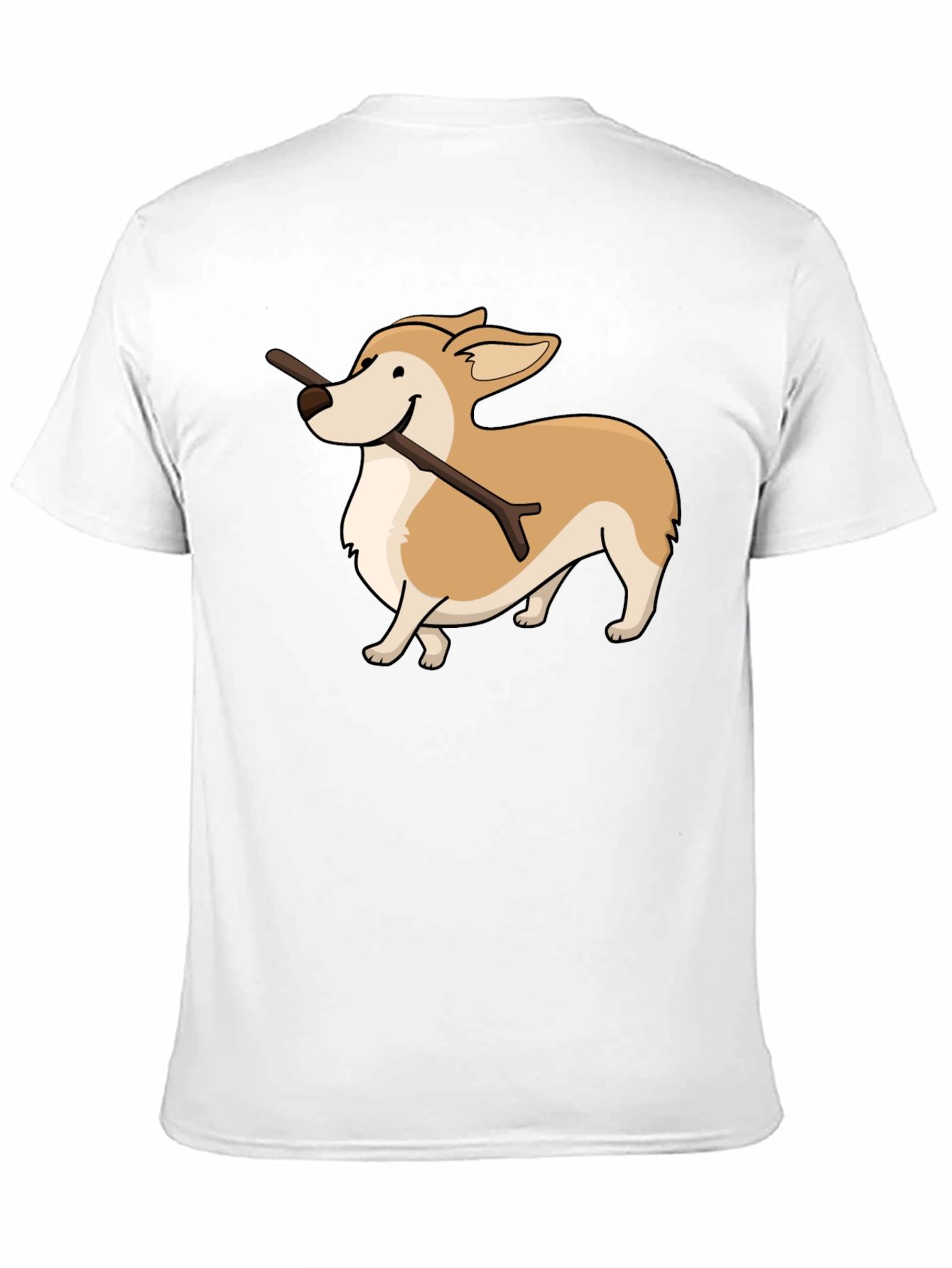 Corgi With Stick Graphic T-Shirt
