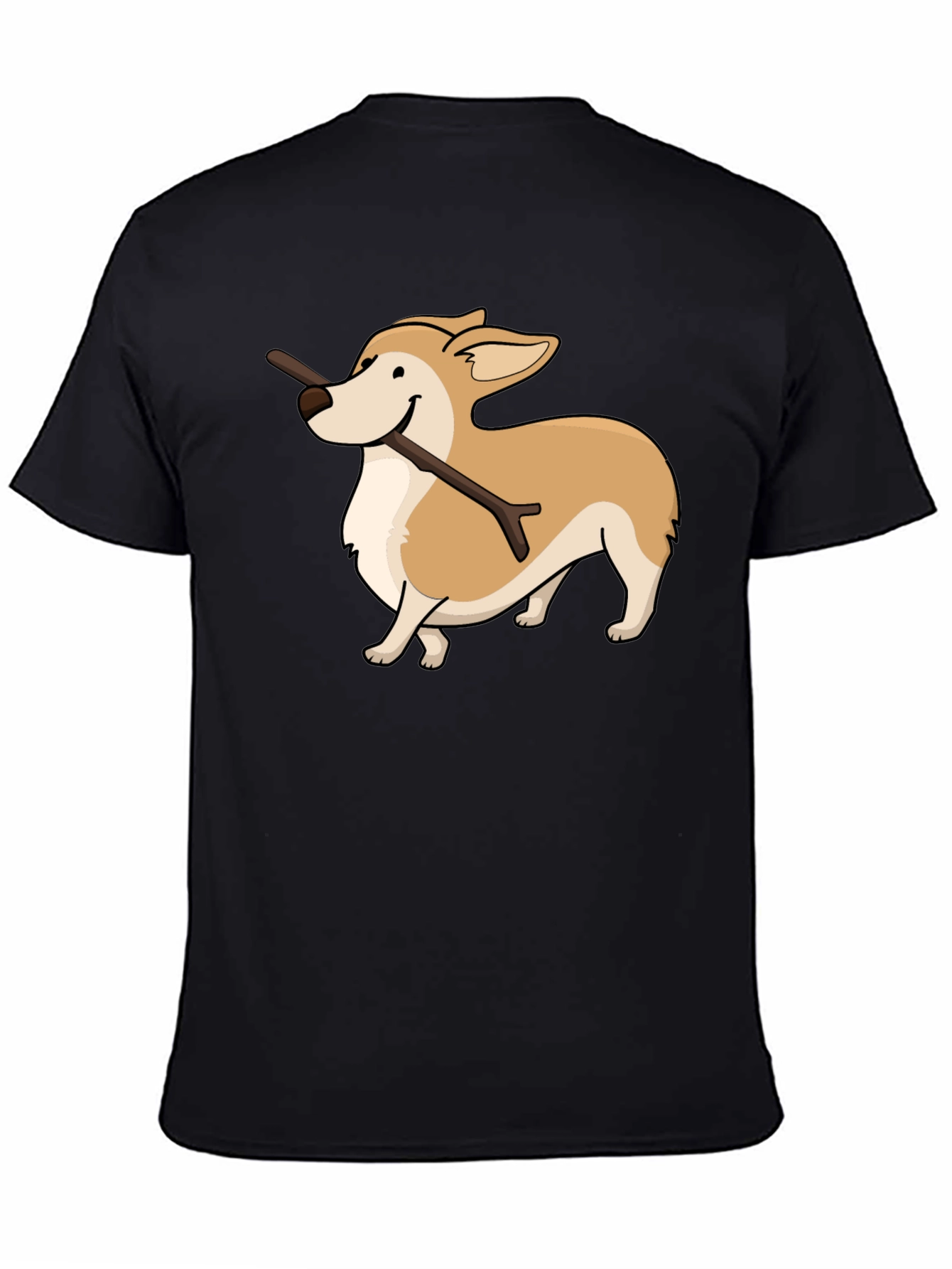 Corgi With Stick Graphic T-Shirt