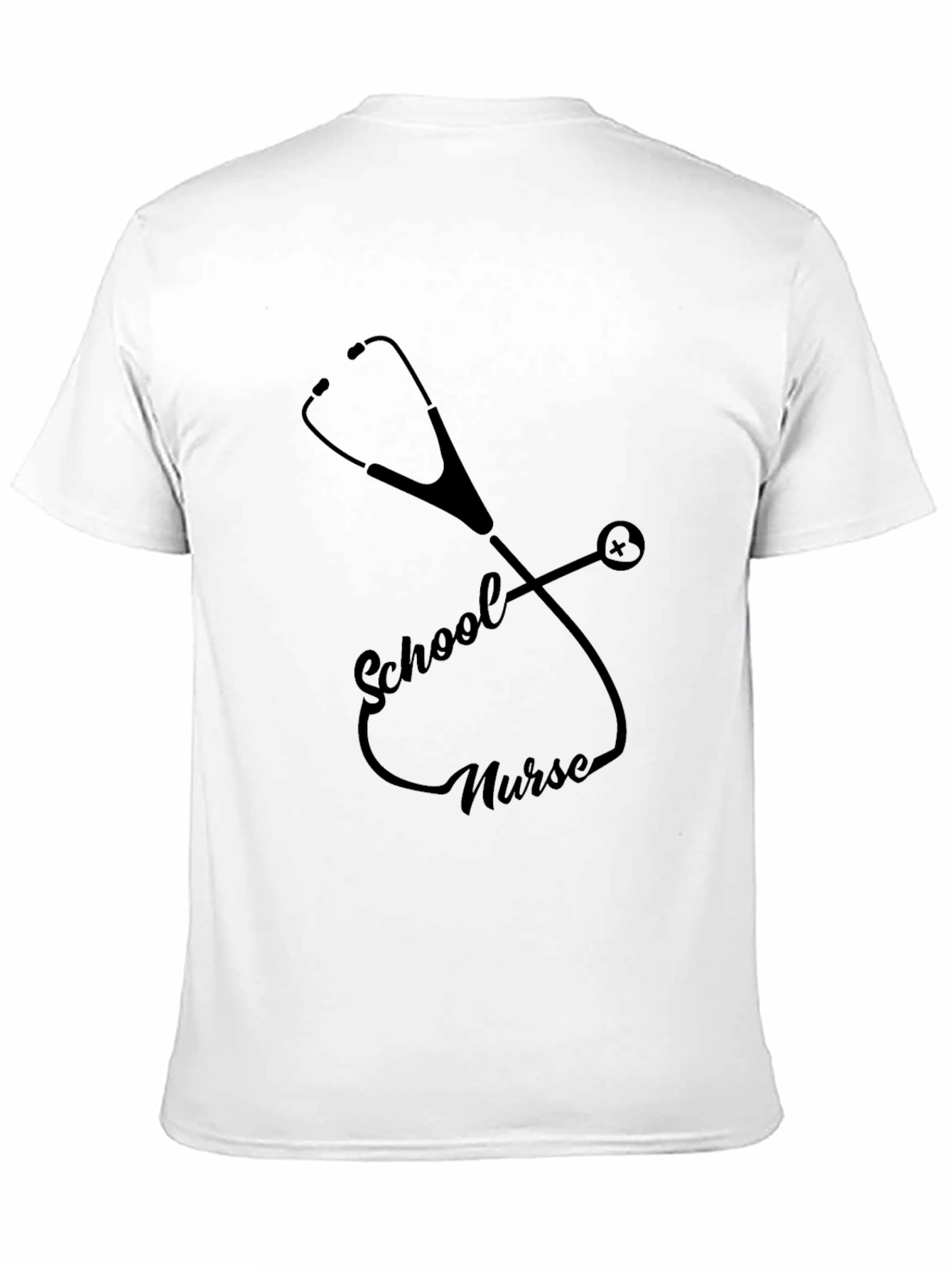 School Nurse Stethoscope Graphic Tee - Black