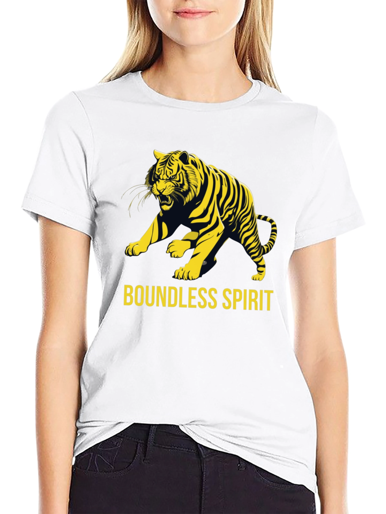 Boundless Spirit Tiger Graphic Tee - Black