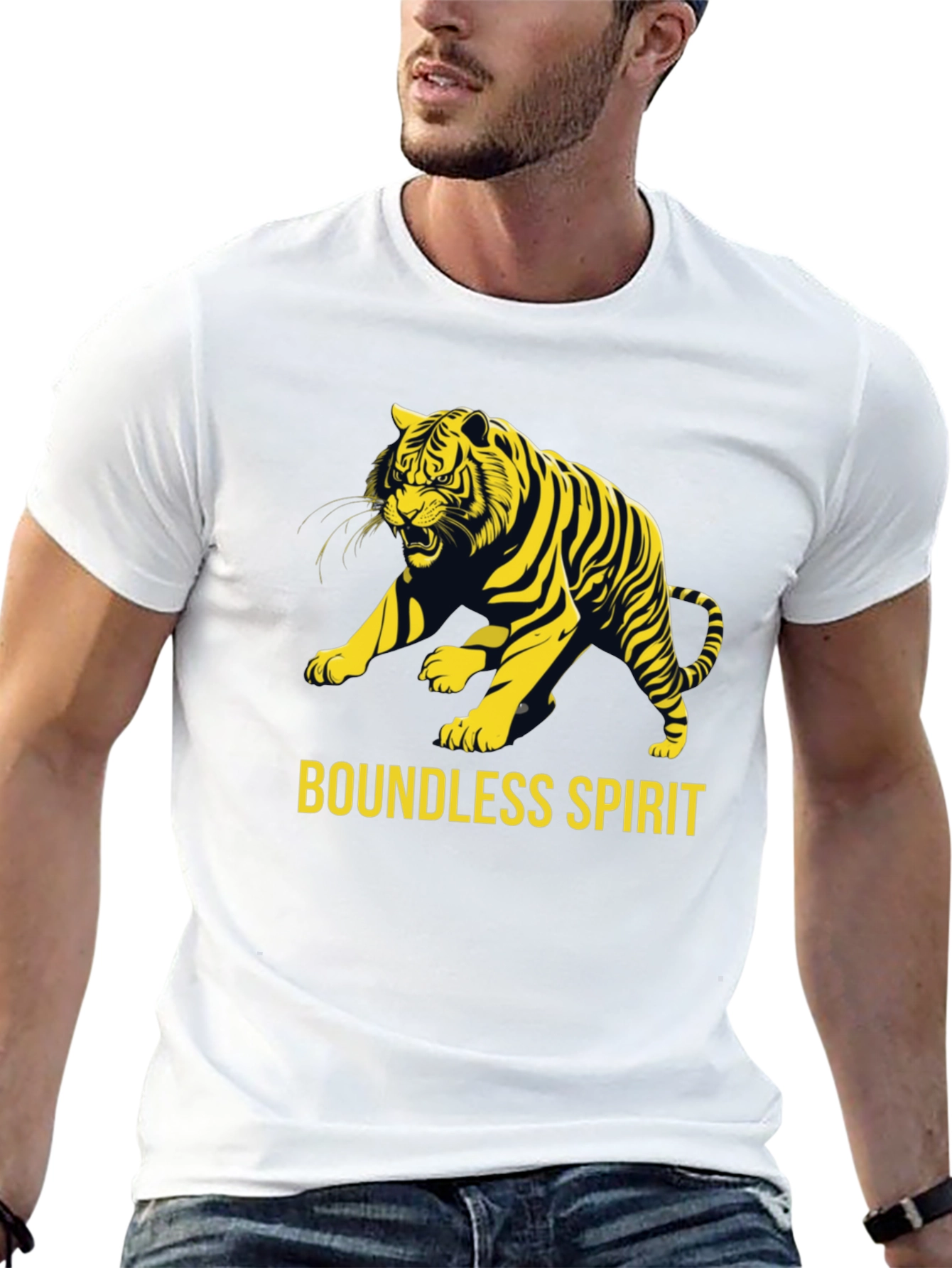 Boundless Spirit Tiger Graphic Tee - Black