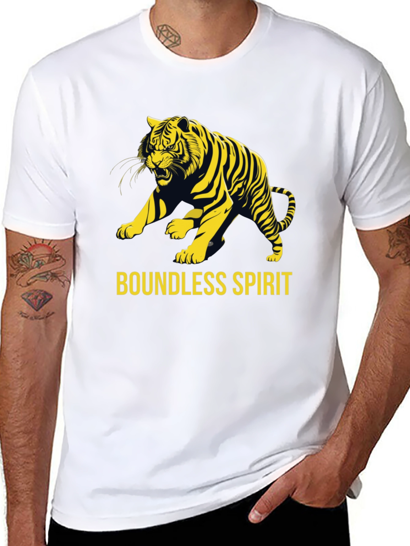 Boundless Spirit Tiger Graphic Tee - Black