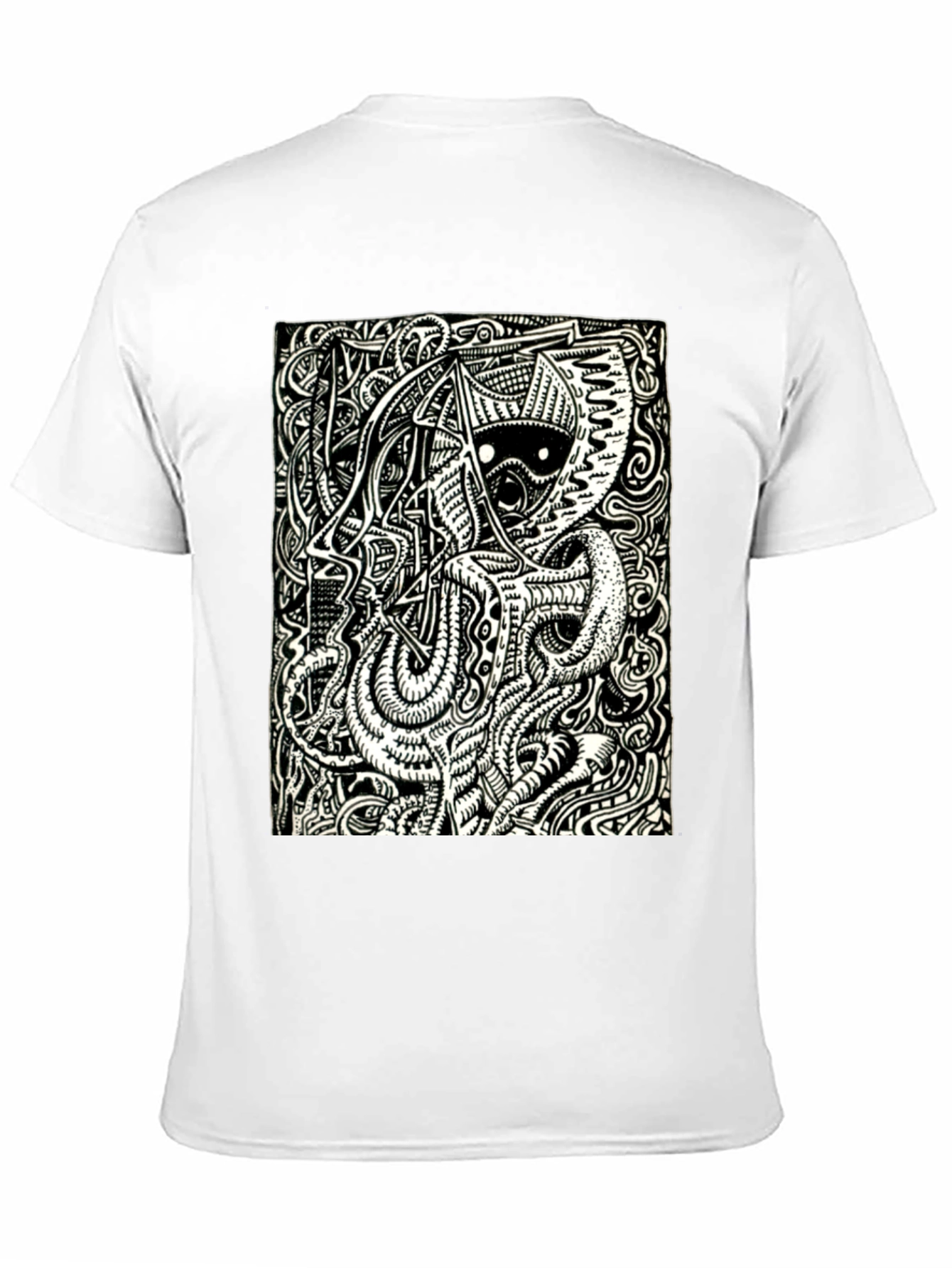 Abstract Graphic Print T-Shirt - Black