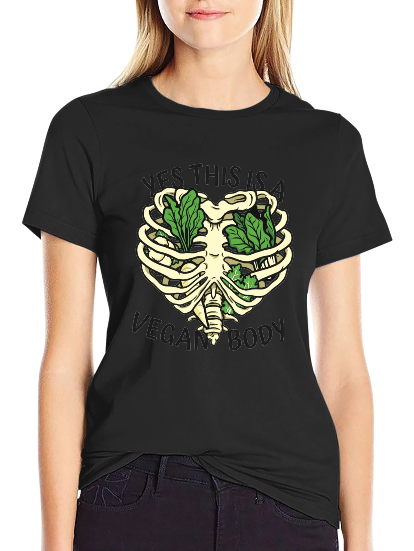 Vegan Body Rib Cage Graphic T-Shirt