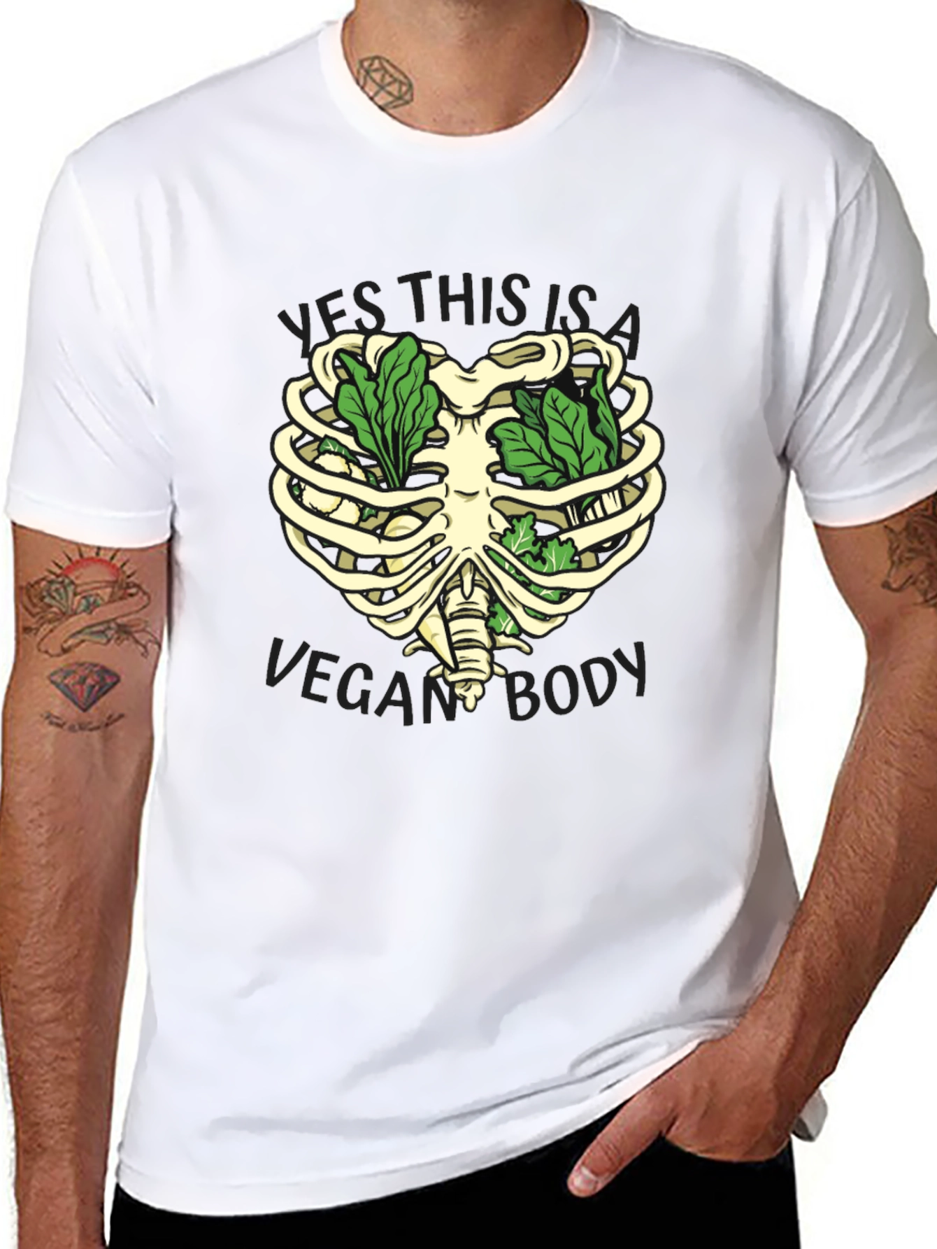 Vegan Body Rib Cage Graphic T-Shirt