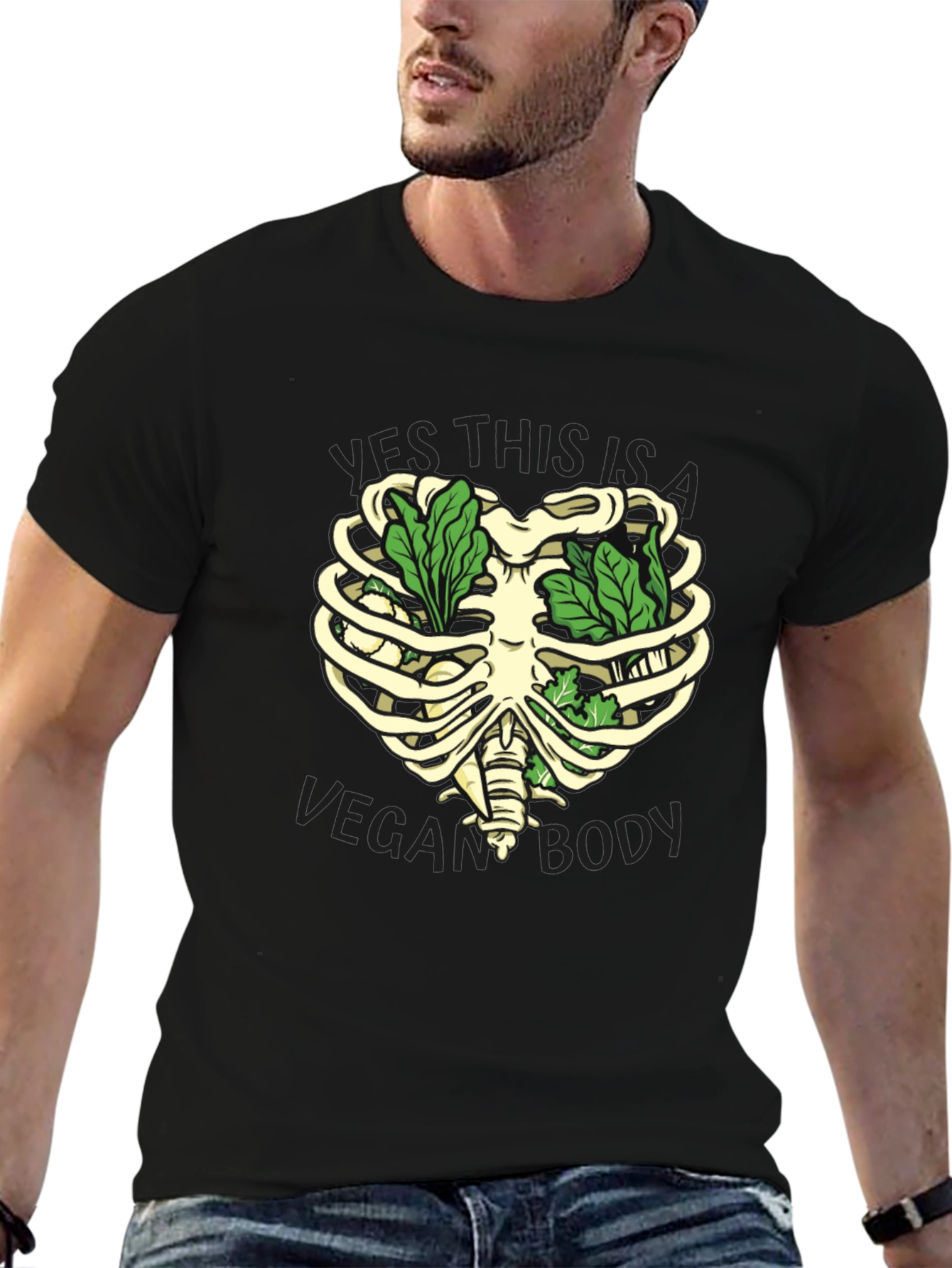 Vegan Body Rib Cage Graphic T-Shirt