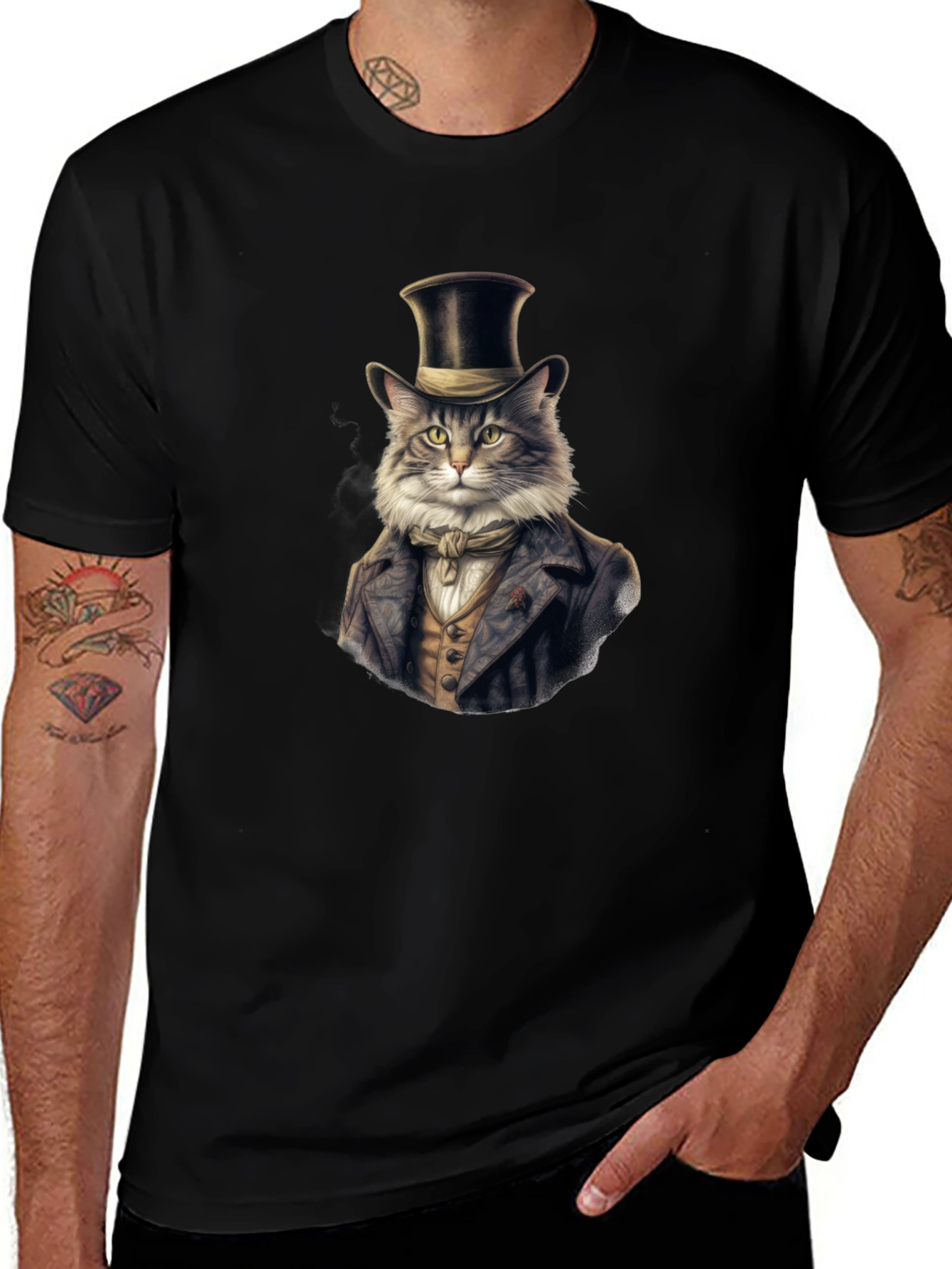 Dapper Cat Top Hat T-Shirt