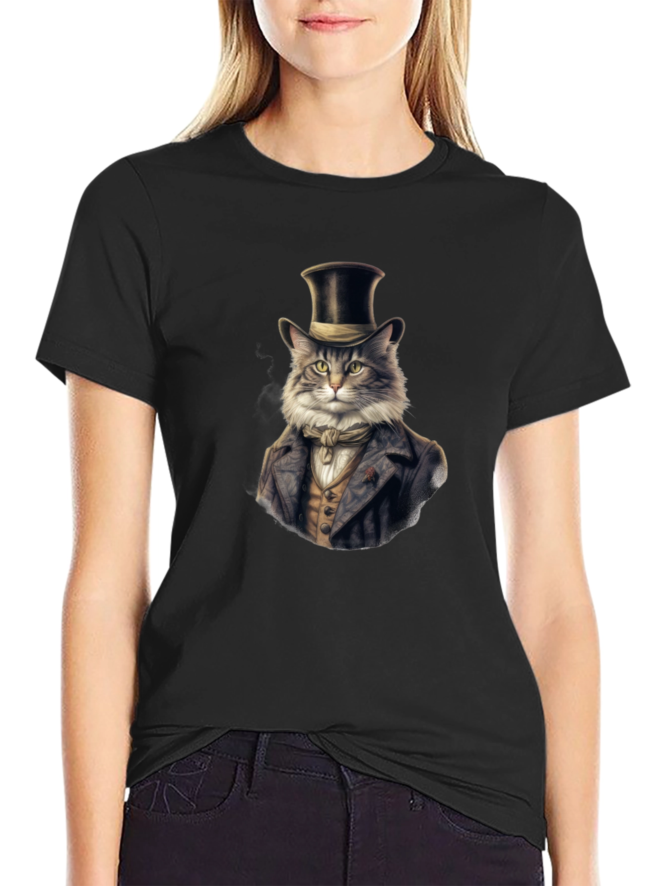 Dapper Cat Top Hat T-Shirt