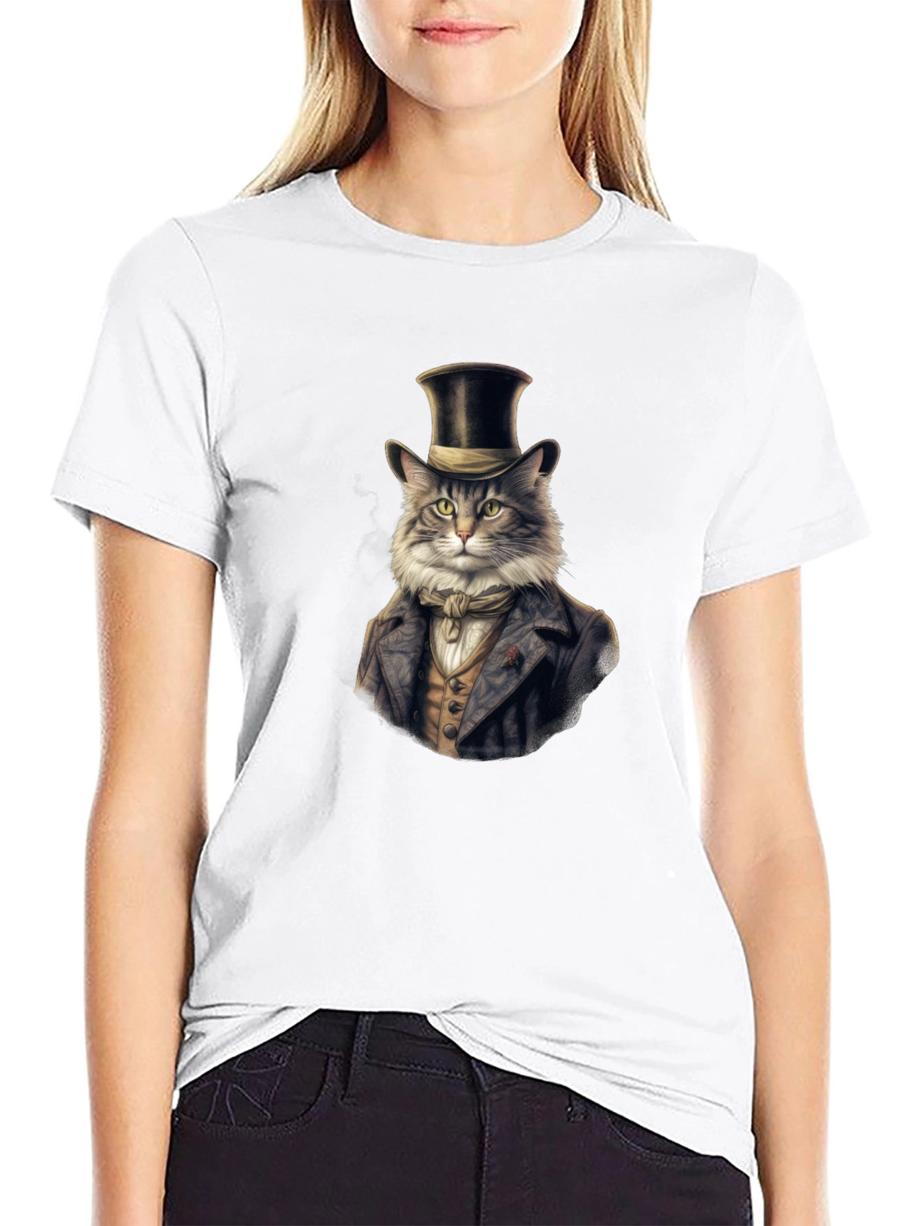 Dapper Cat Top Hat T-Shirt