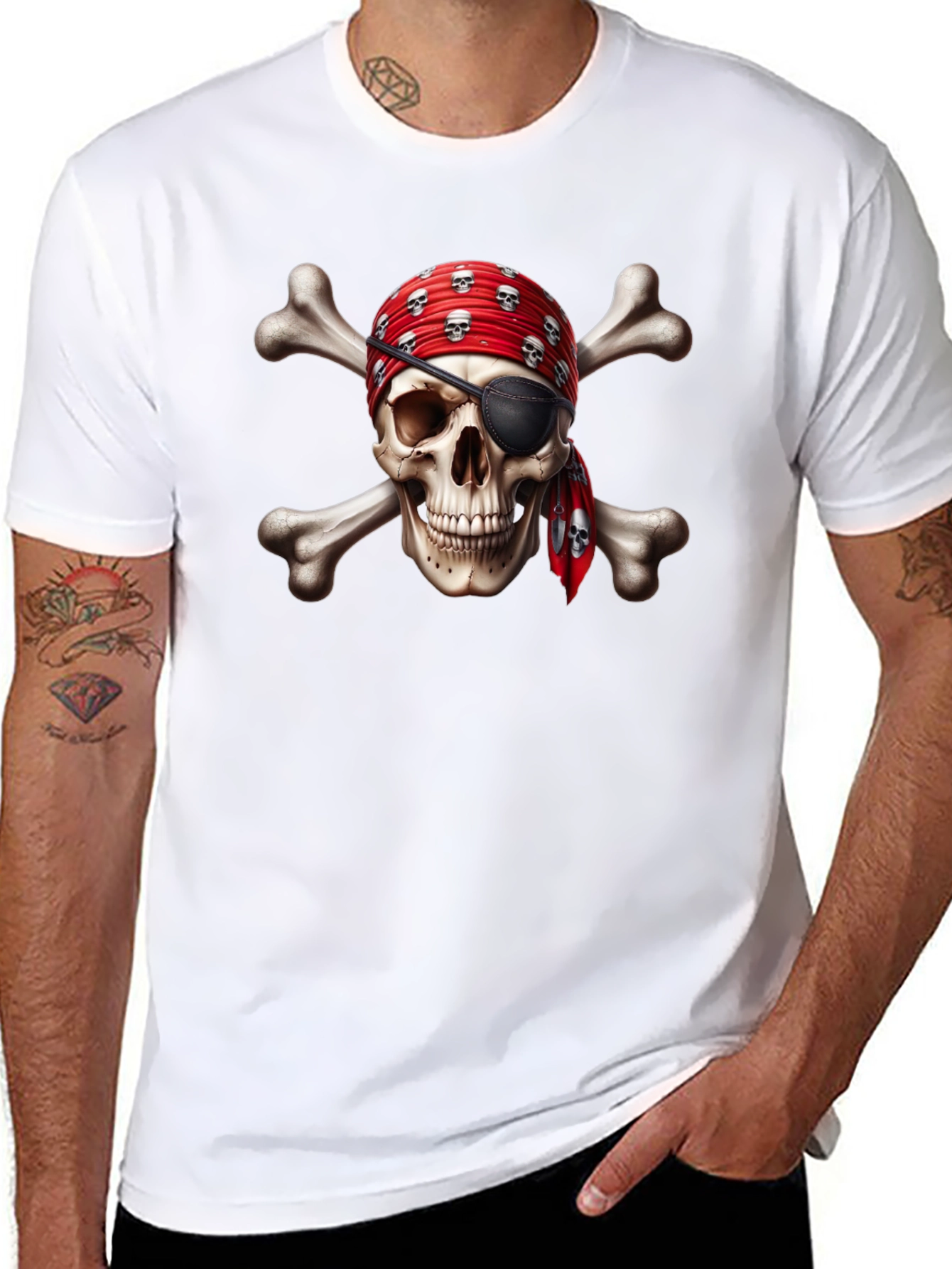 Pirate Skull T-Shirt - Crossbones Graphic Tee