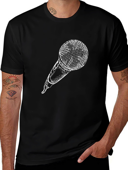 Microphone Graphic Print T-Shirt