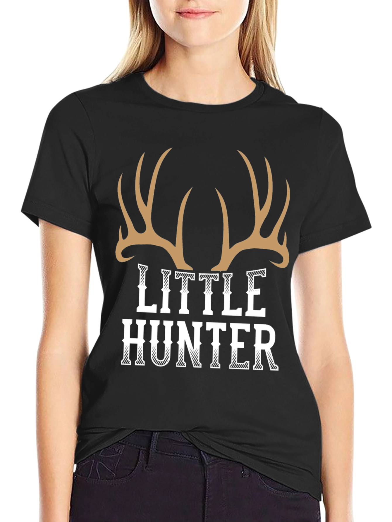 Little Hunter Deer Antler Graphic Tee