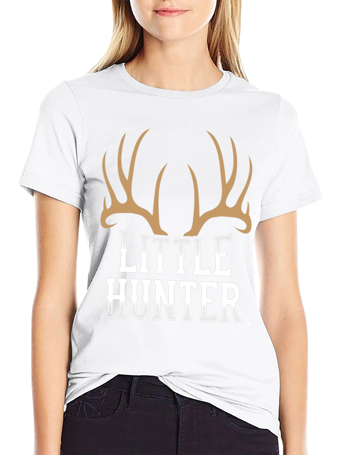 Little Hunter Deer Antler Graphic Tee