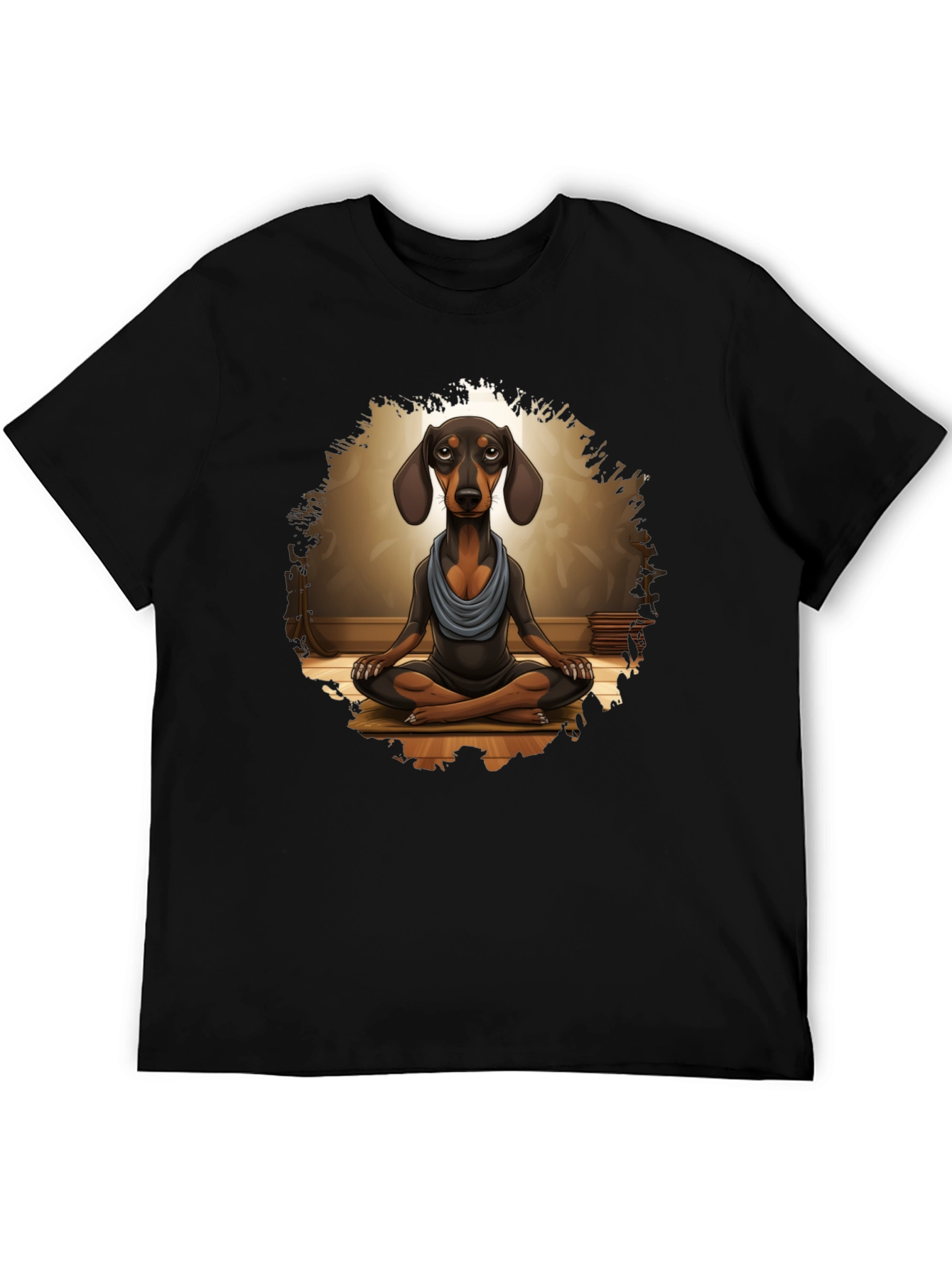 Zen Dachshund T-Shirt - Meditating Dog Tee