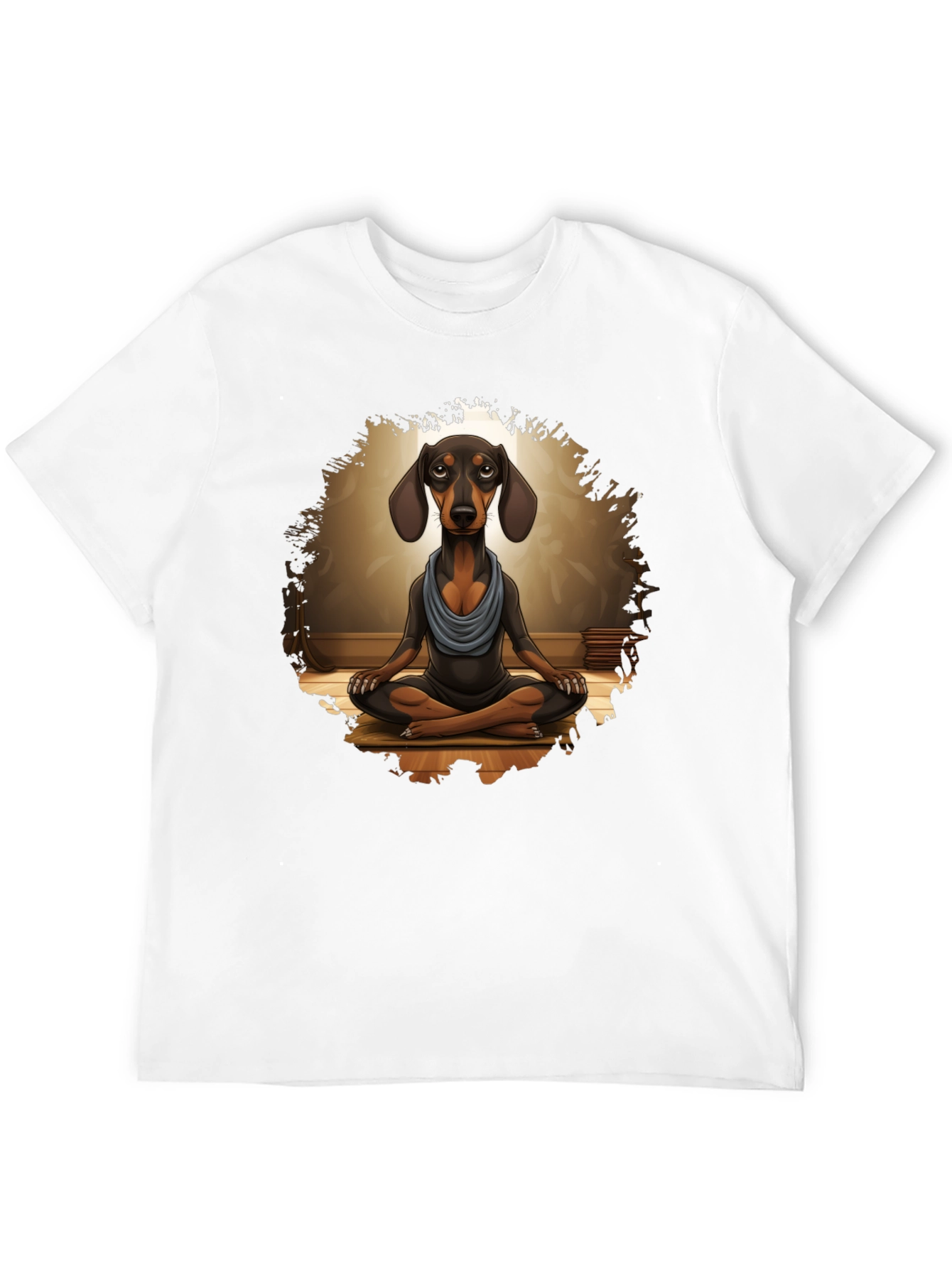 Zen Dachshund T-Shirt - Meditating Dog Tee