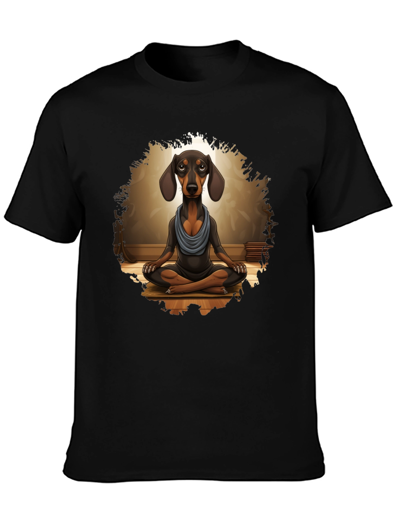 Zen Dachshund T-Shirt - Meditating Dog Tee