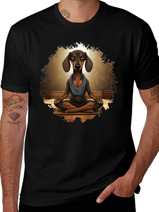 Zen Dachshund T-Shirt - Meditating Dog Tee