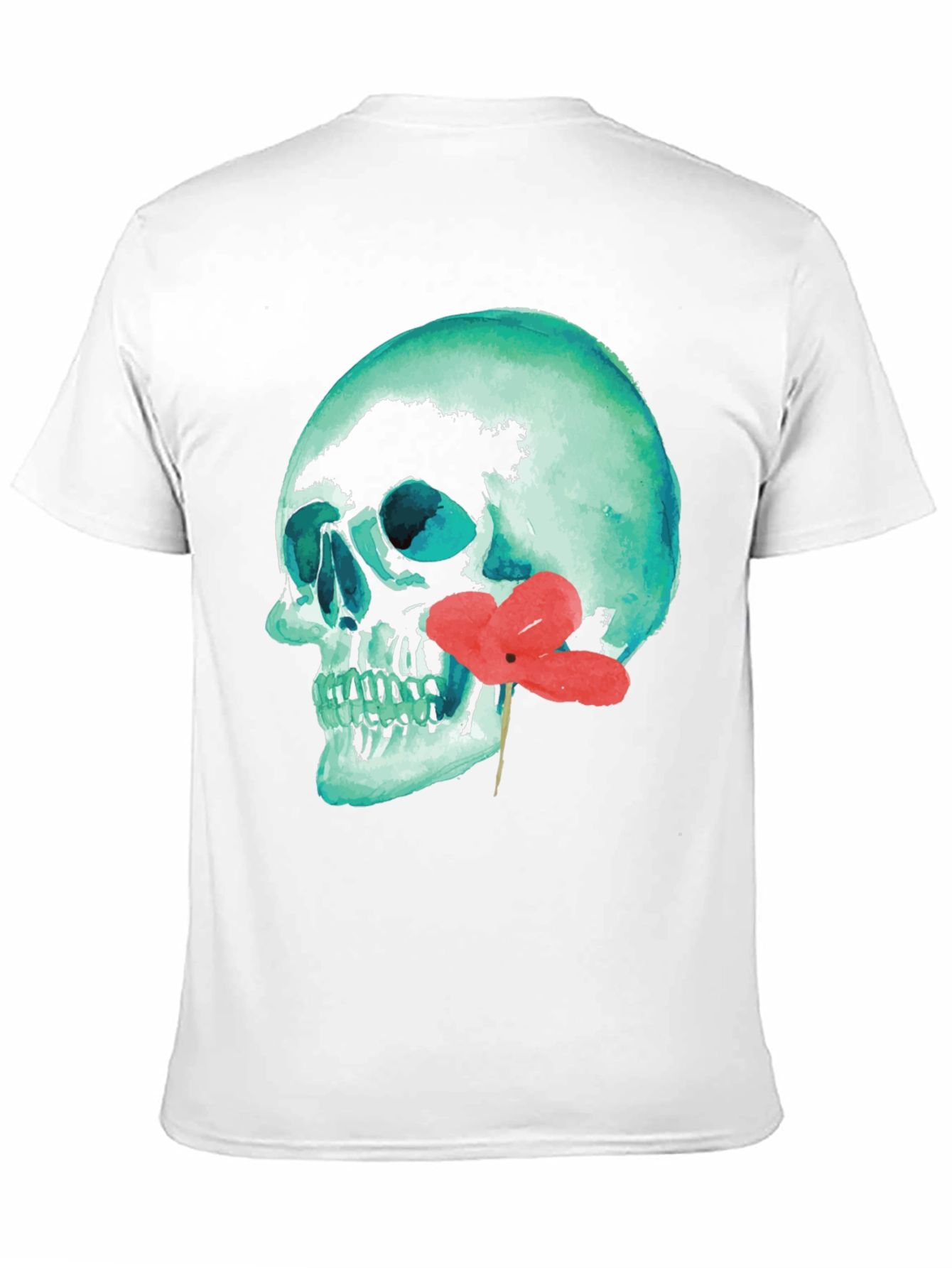 Skull & Flower Graphic Tee - Unique Design