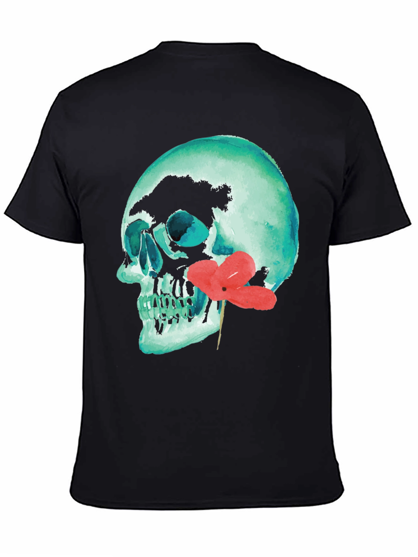 Skull & Flower Graphic Tee - Unique Design
