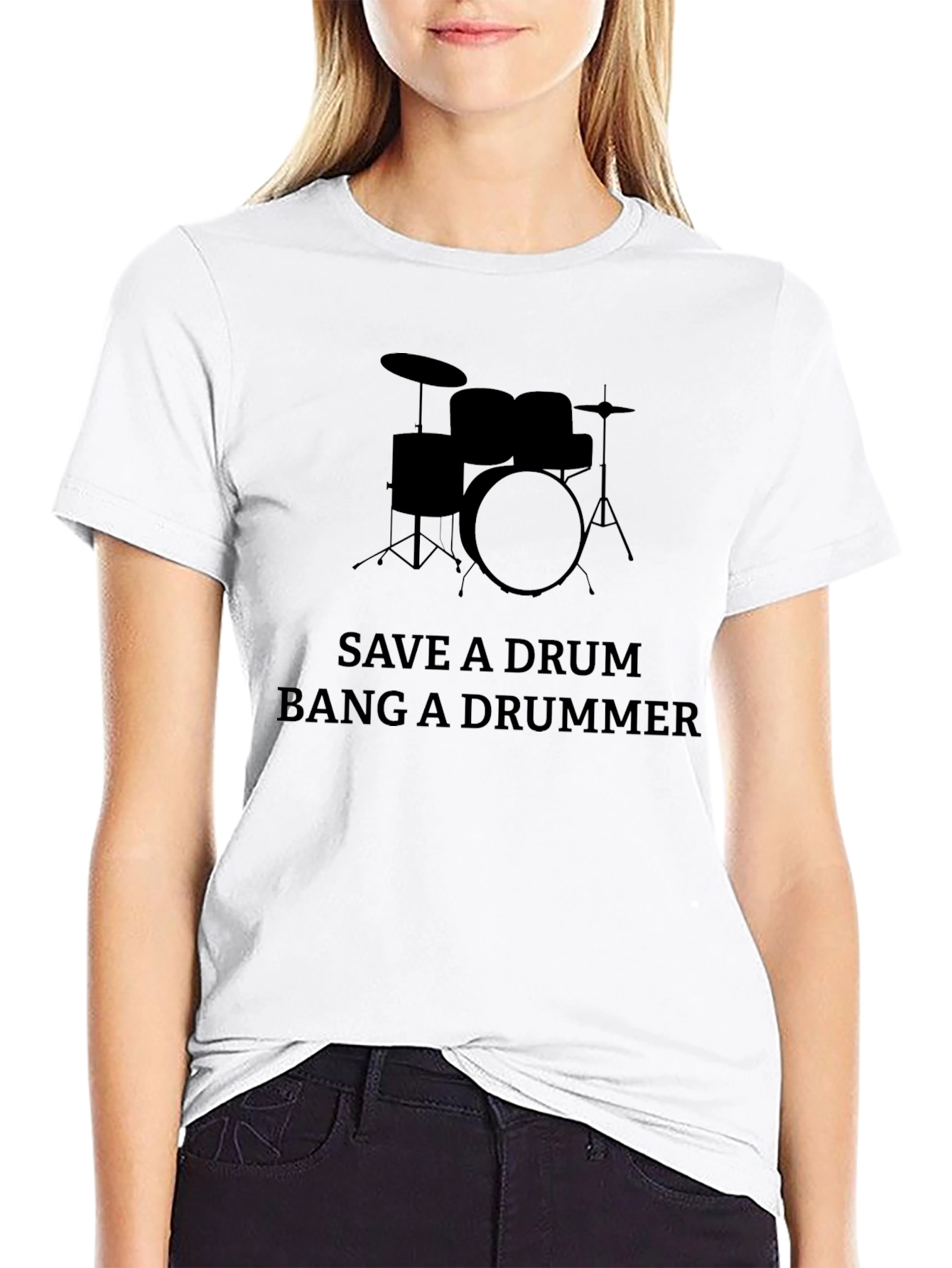 Save a Drum Bang a Drummer Graphic Tee