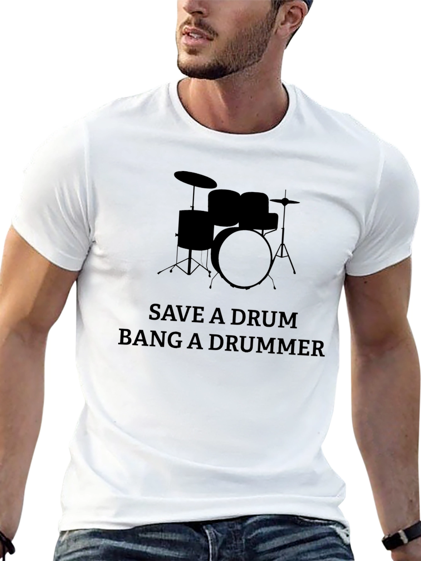 Save a Drum Bang a Drummer Graphic Tee