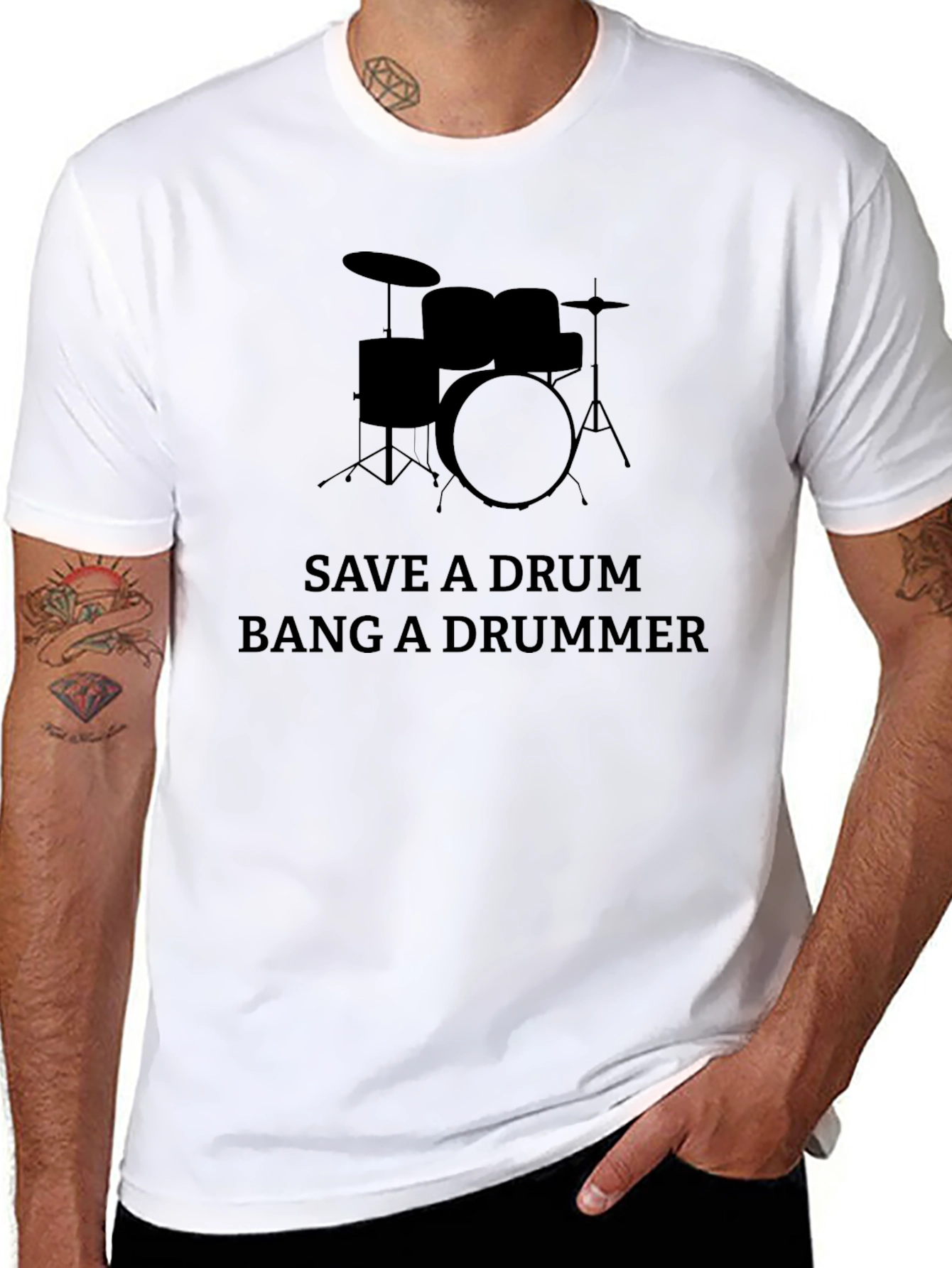 Save a Drum Bang a Drummer Graphic Tee