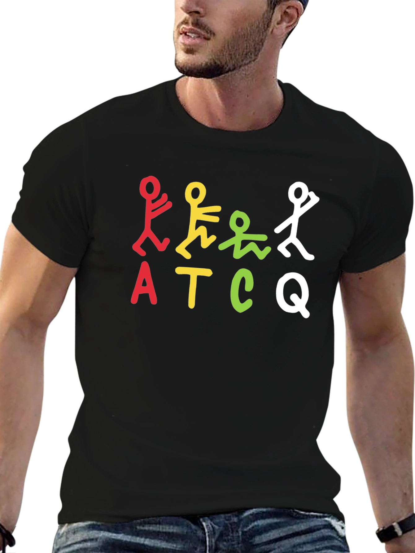 ATCQ Tribute Graphic Tee - Black Cotton Blend Shirt