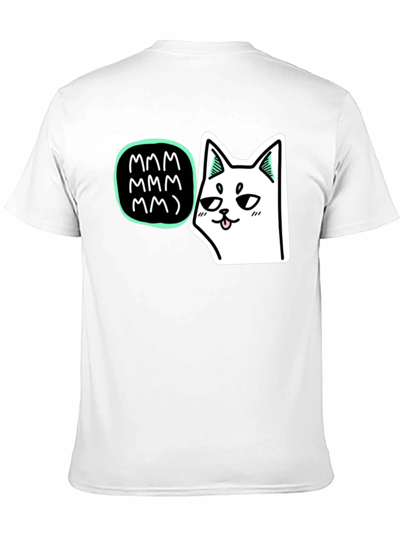 Mmm Cat T-Shirt - Black Graphic Tee