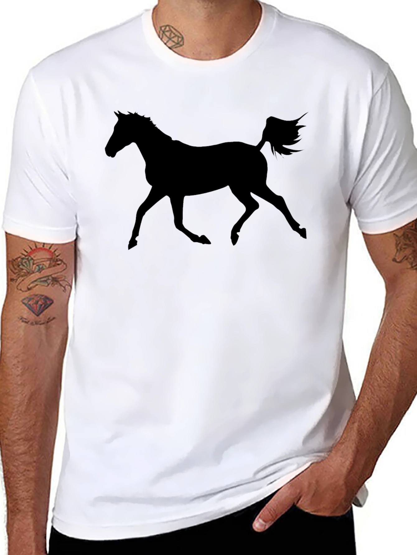 Black Horse Silhouette T-Shirt