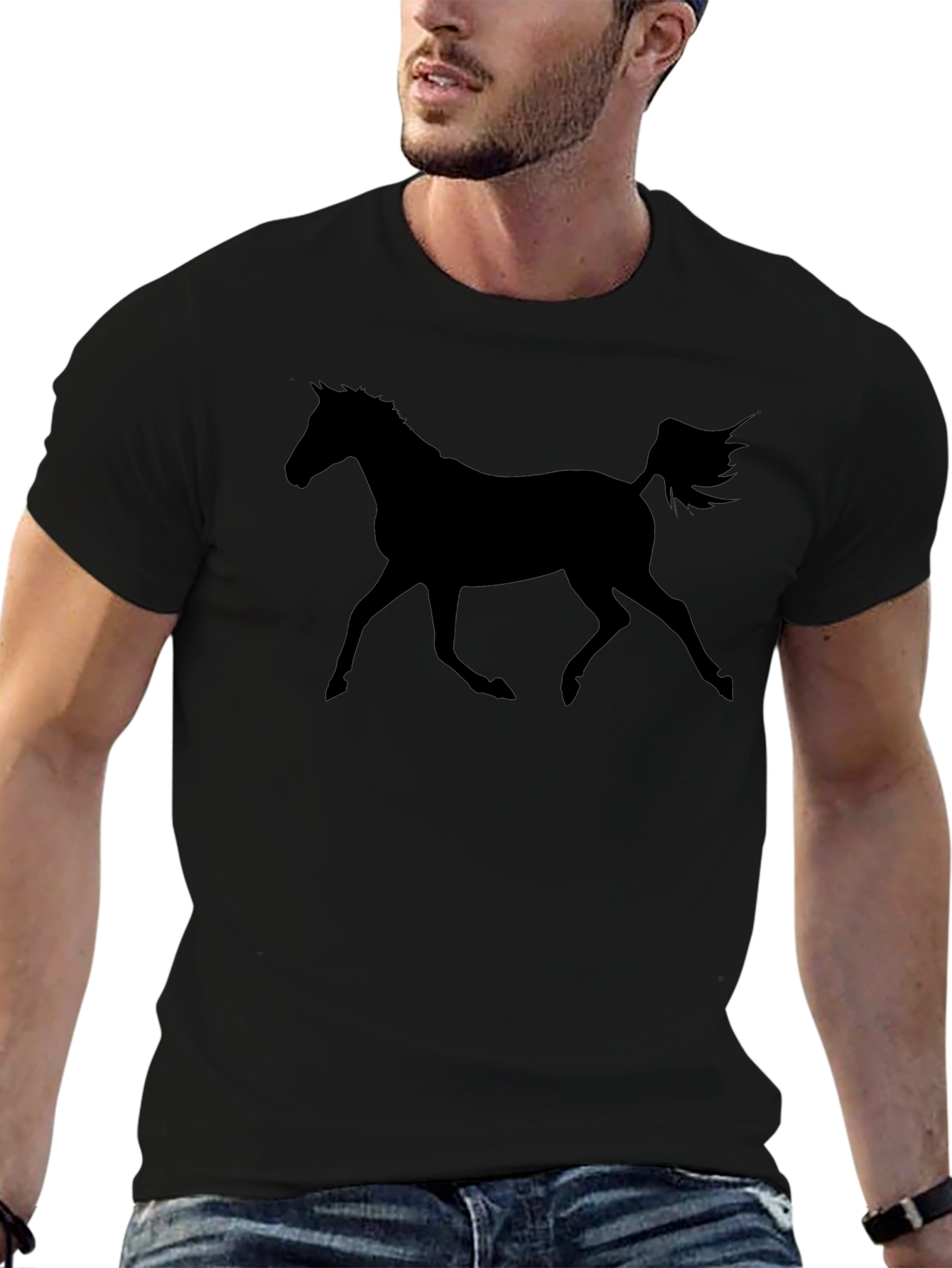 Black Horse Silhouette T-Shirt
