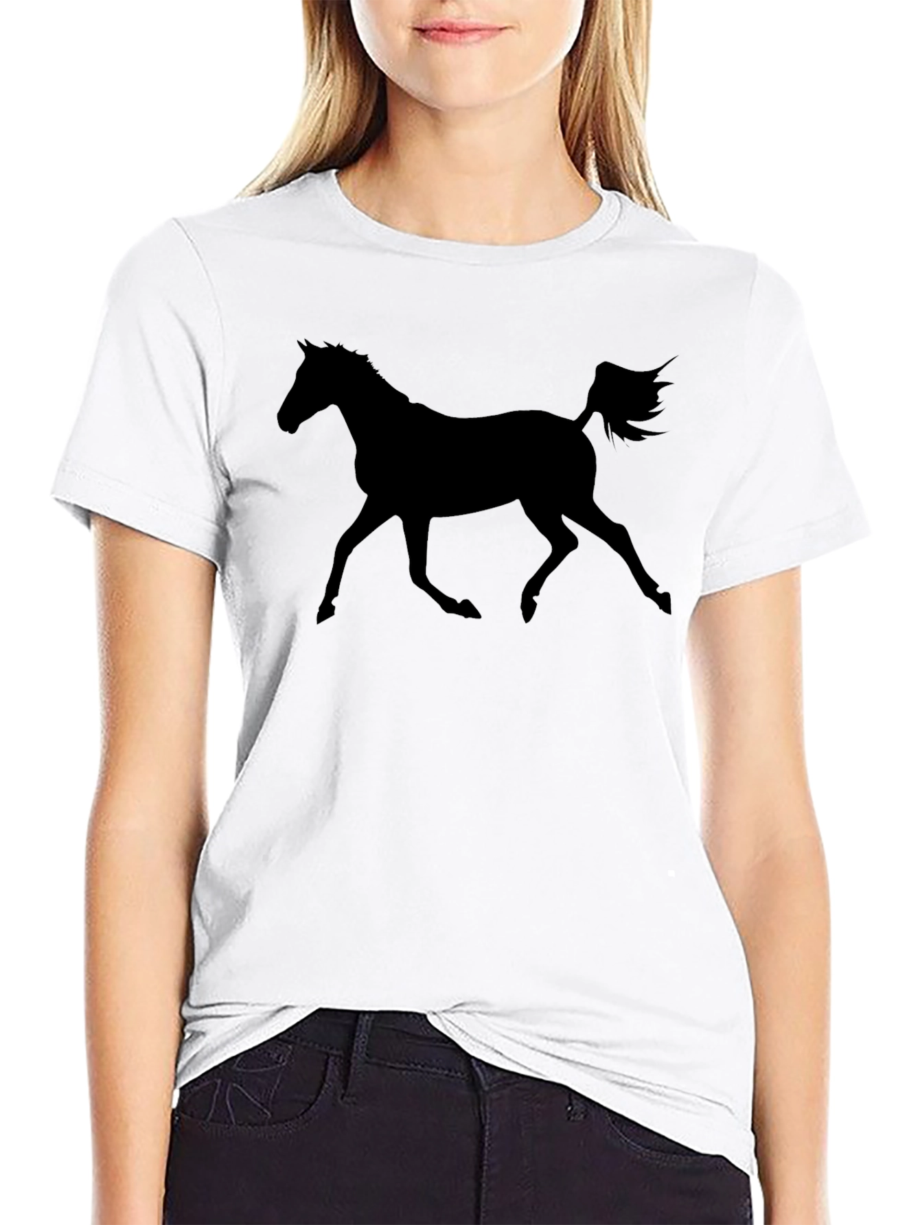 Black Horse Silhouette T-Shirt