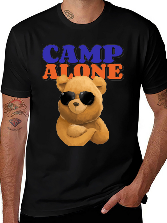 Camp Alone T-Shirt with Cool Bear Graphic