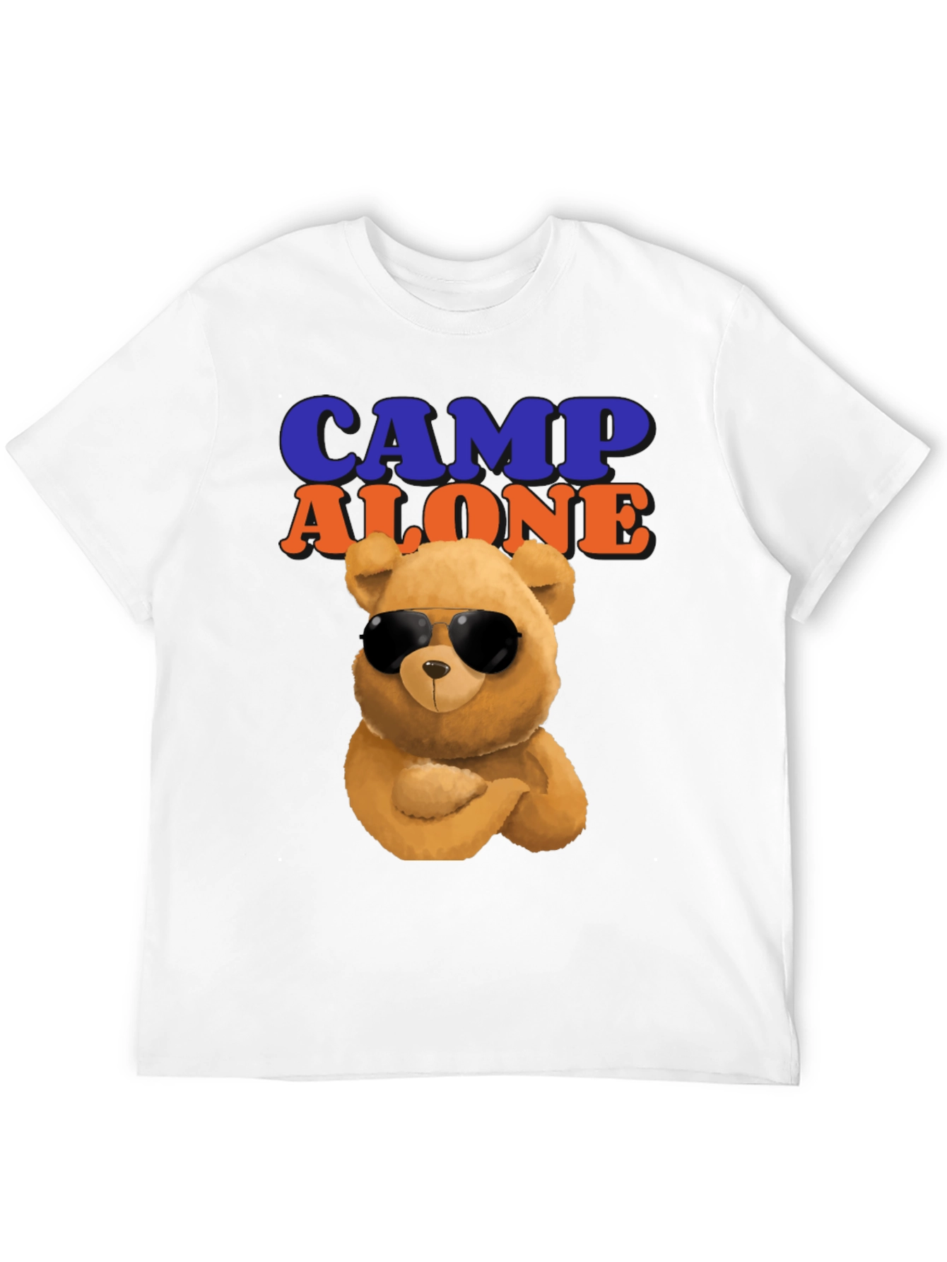 Camp Alone T-Shirt with Cool Bear Graphic