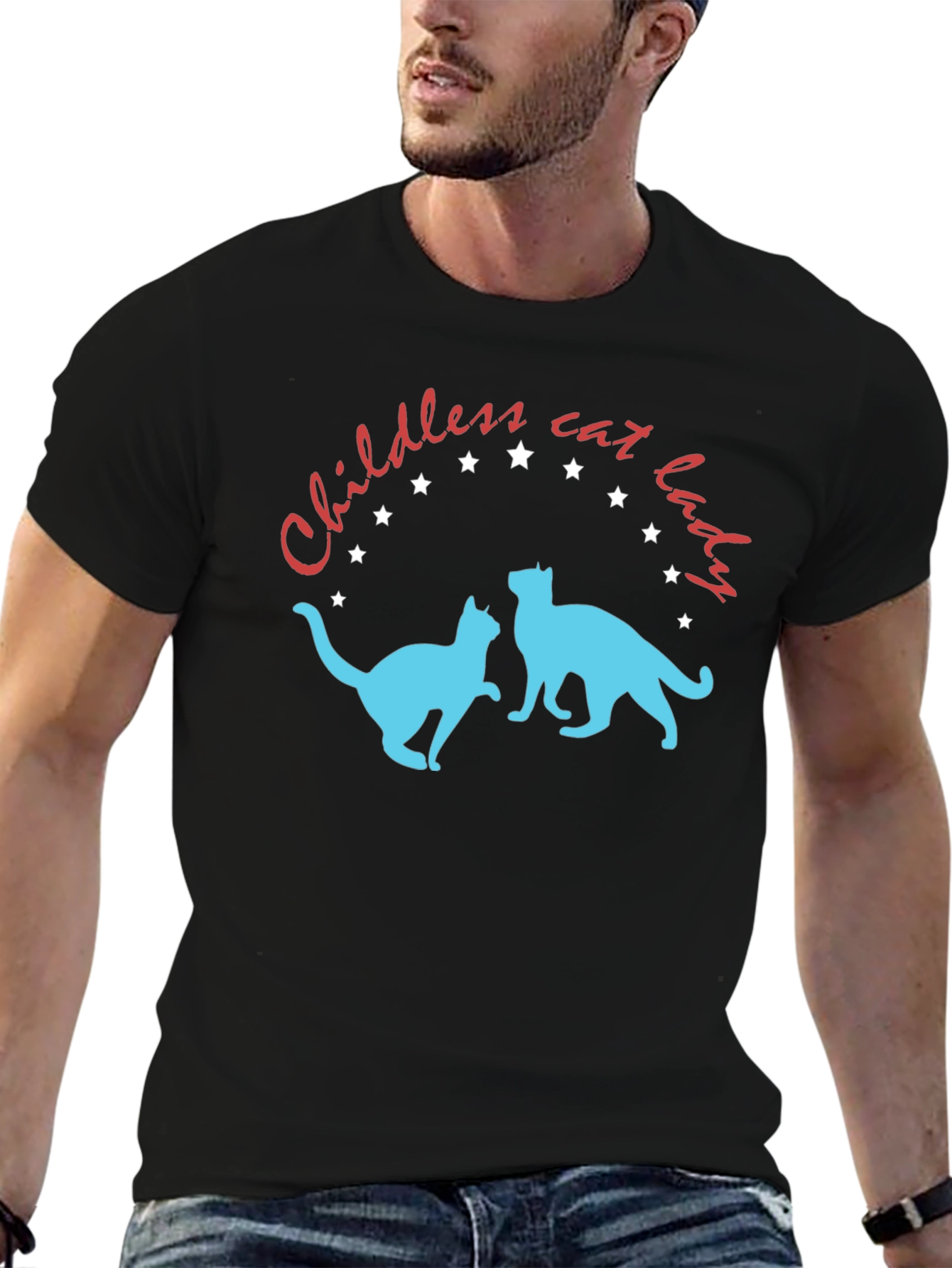Childless Cat Lady T-Shirt - Novelty Graphic Tee