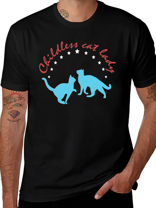 Childless Cat Lady T-Shirt - Novelty Graphic Tee