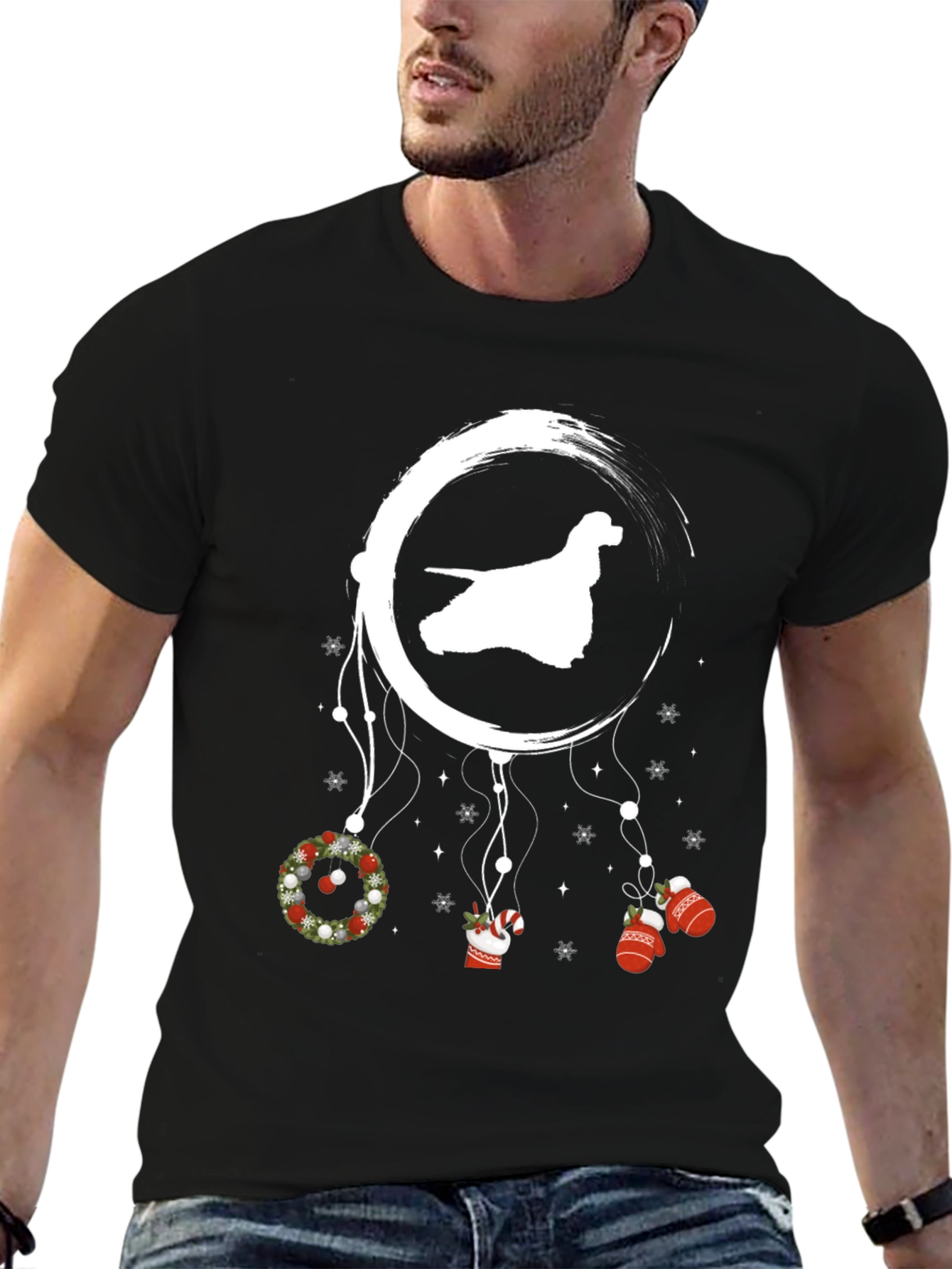 Festive Dog Dreamcatcher Graphic Tee