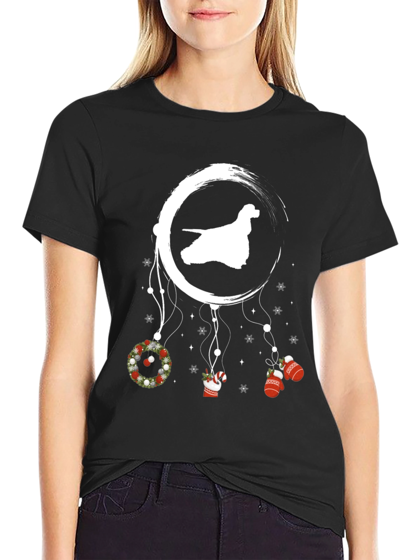 Festive Dog Dreamcatcher Graphic Tee
