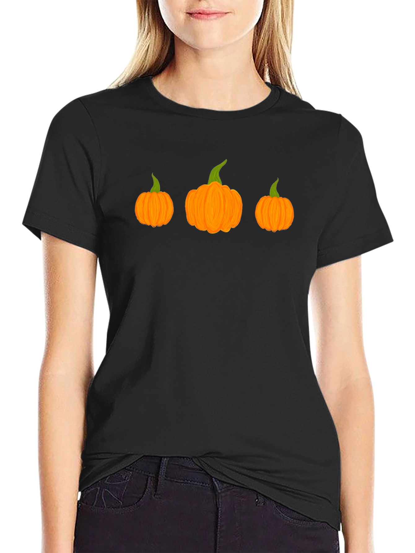 Pumpkin Patch Black Tee - Halloween Vibes