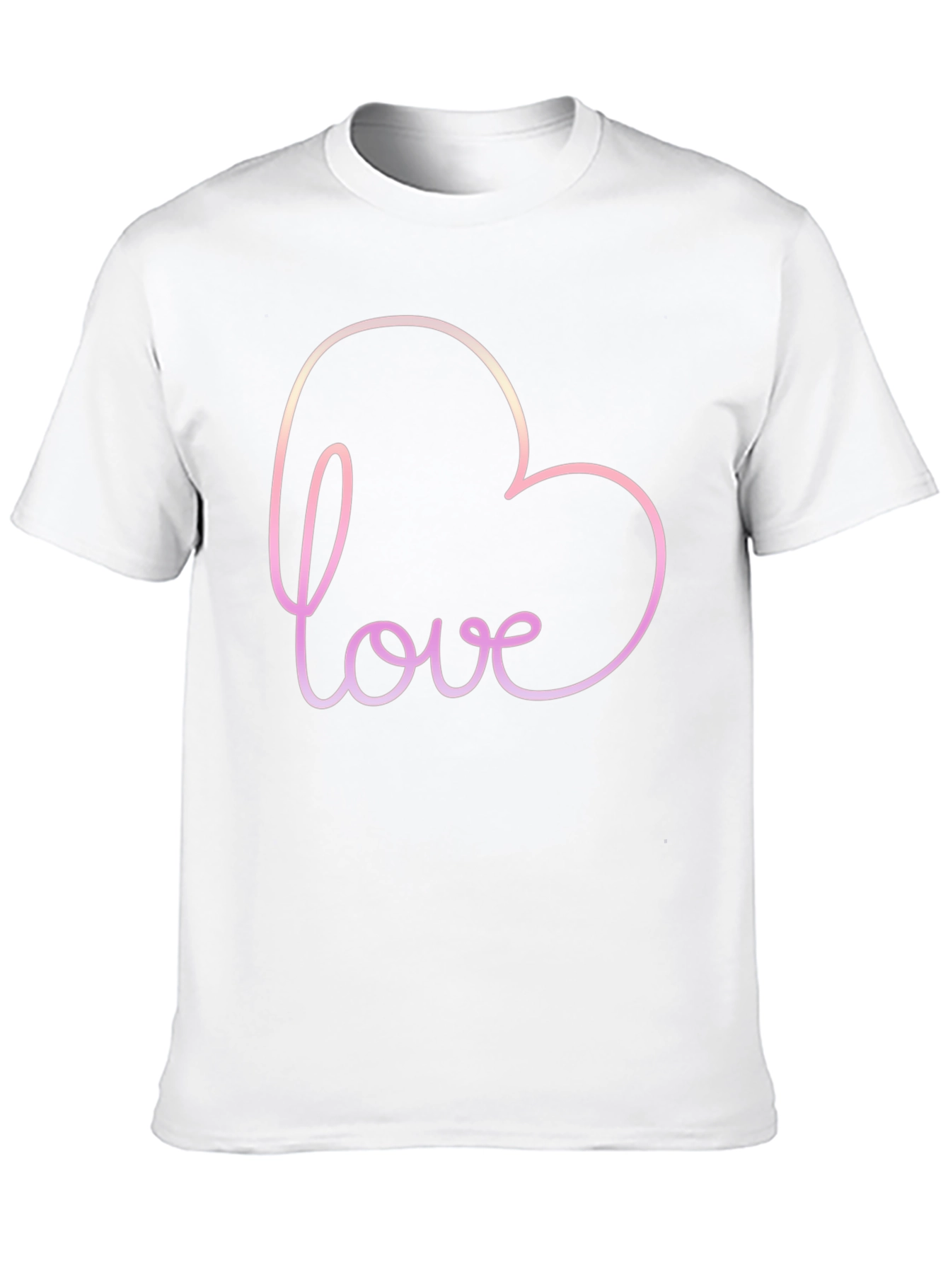 Love Heart Outline Black T-Shirt