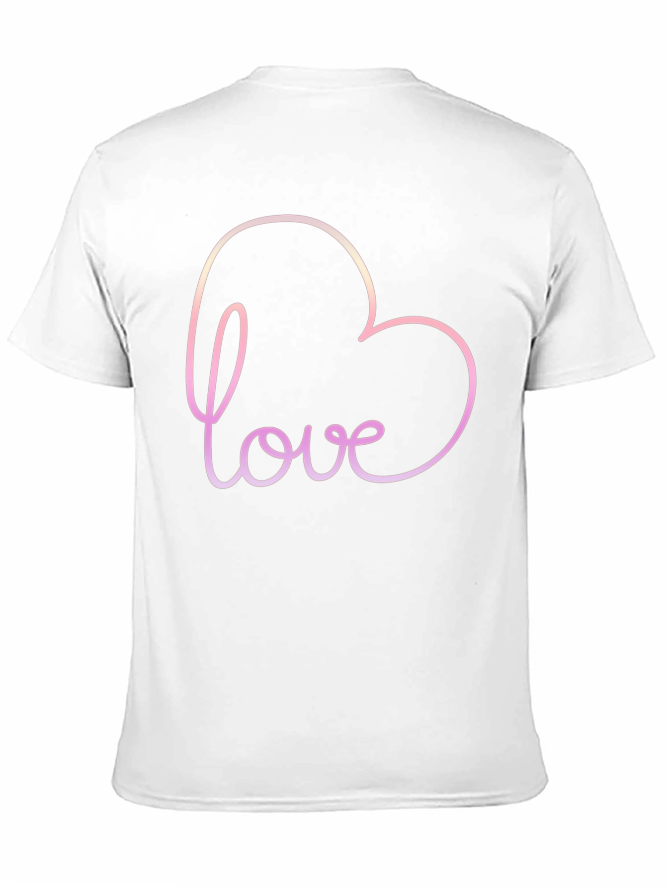 Love Heart Outline Black T-Shirt